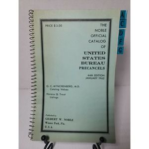 Vintage US Bureau Precancels 1962 Official Catalog Stamps